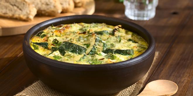 a frittata with shredded zucchini